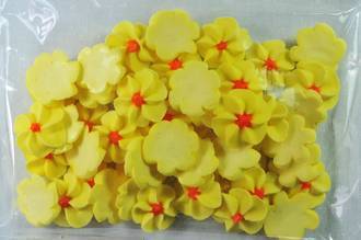 Icing Yellow Drop Flowers 18mm (Packet of 50) - SOLD OUT
